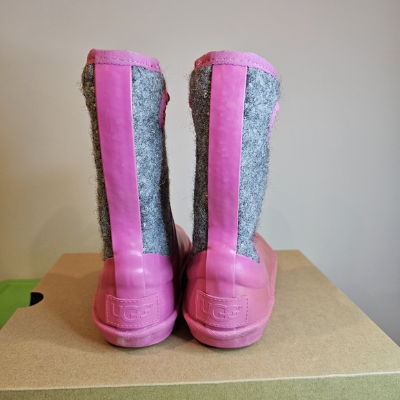 UGG Kex Sparkle Pink Rain/snow Boots Wool Lined-waterproof little girl's Sz J13 - Picture 6 of 9